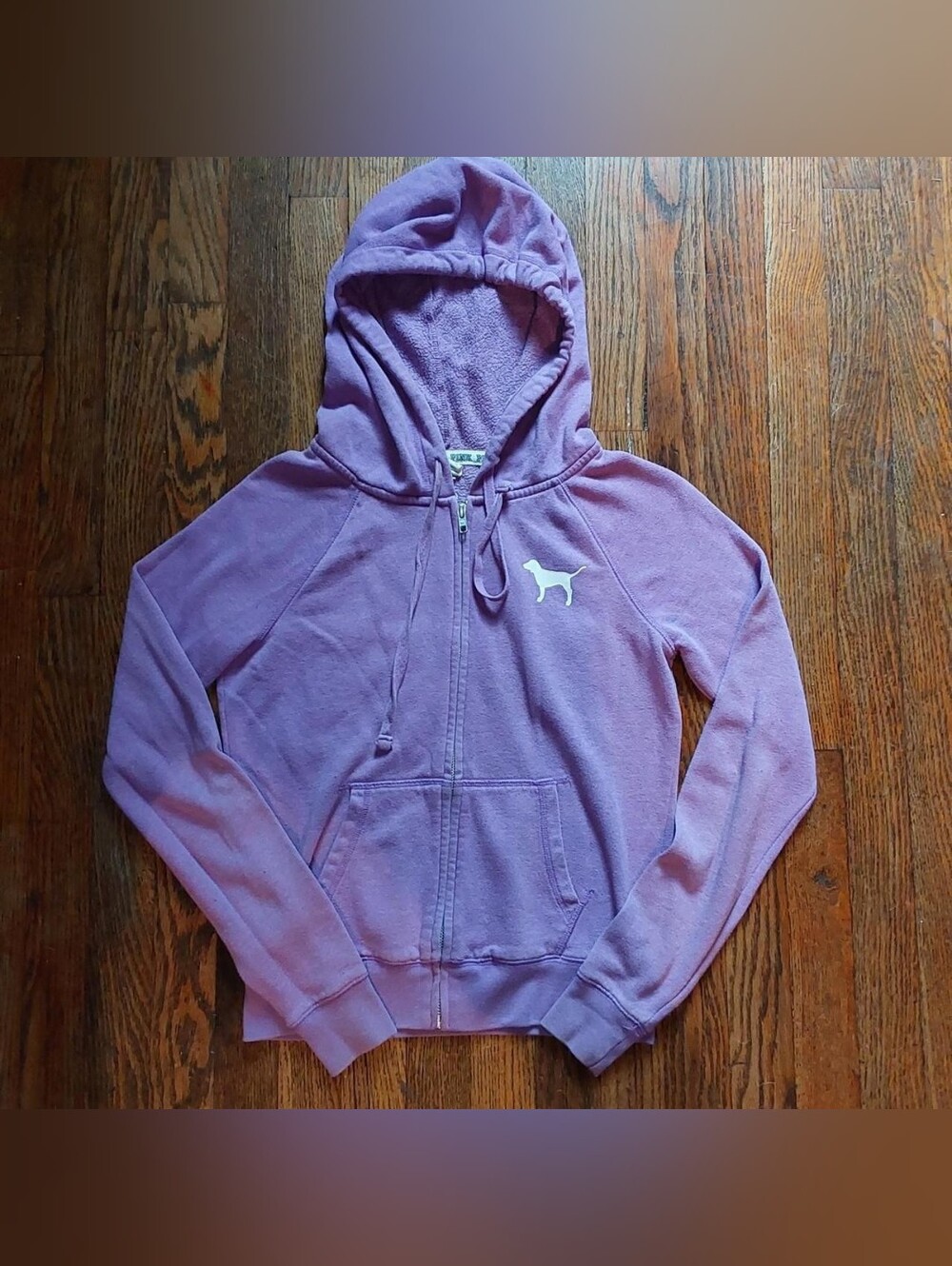 Victoria's Secret Lavender Womens Zip Hoodie with Dog Logo